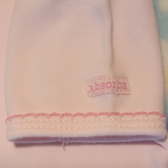 ABSORBA ♡ Thick Cotton Pink Onesie w/Embroidered Pink Stitched Bébé 'n Trim 6-9M - Picture 9 of 17